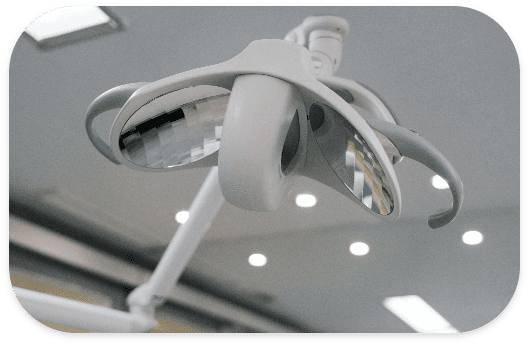 Dental exam light in a modern treatment room